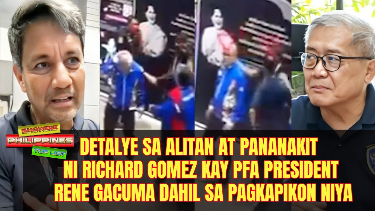 Detalye sa alitan at pananakit ni Richard Gomez kay PFA President Rene Gacuma dahil s pagkapikon nya